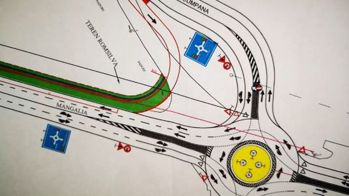 Schema proiect pentru lațirea cu două benzi pe DN39E din Cumpăna